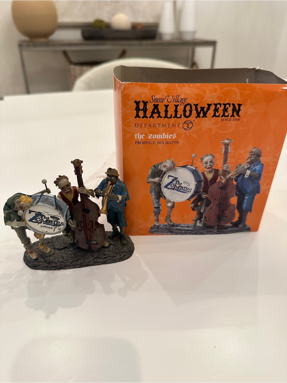 Department 56 Halloween Orange, black, brown Zombie Jazz Band Figurine Set
